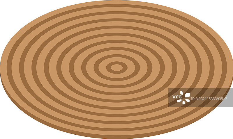 圆形木质厨房砧板，展示同心圆图案图片素材