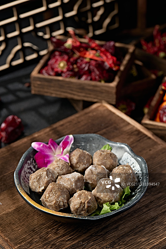 港式打边炉食材手打牛肉丸图片素材