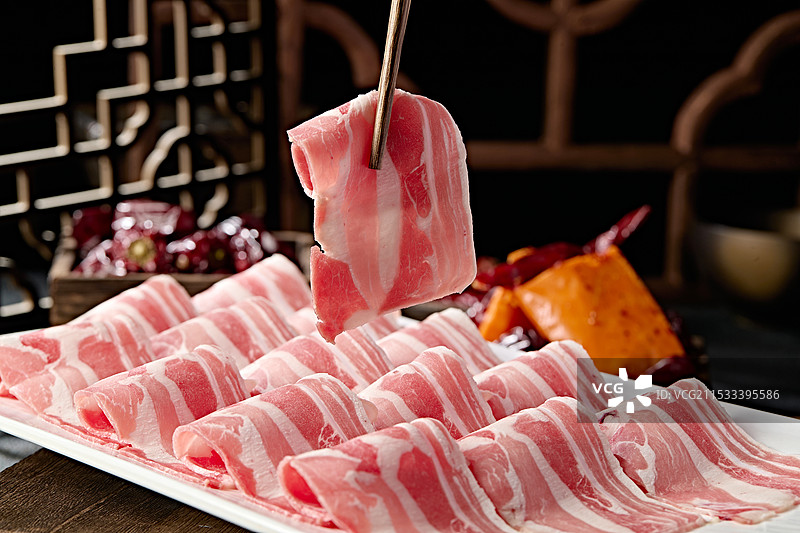 涮肉食材草原羊肉卷切片图片素材