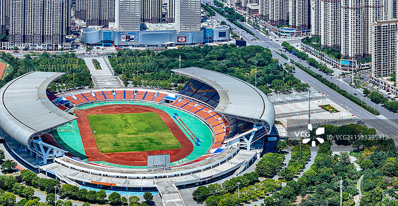 荆门市 掇刀区 红星时代广场 象山大道 生态运动公园 航拍图片素材