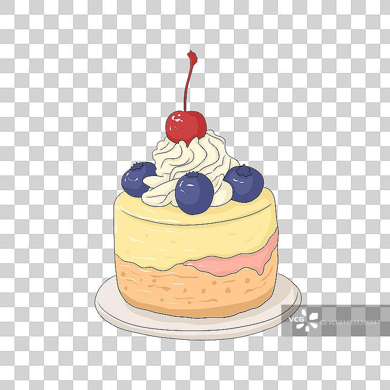 甜点插画/水果蛋糕插画图片素材