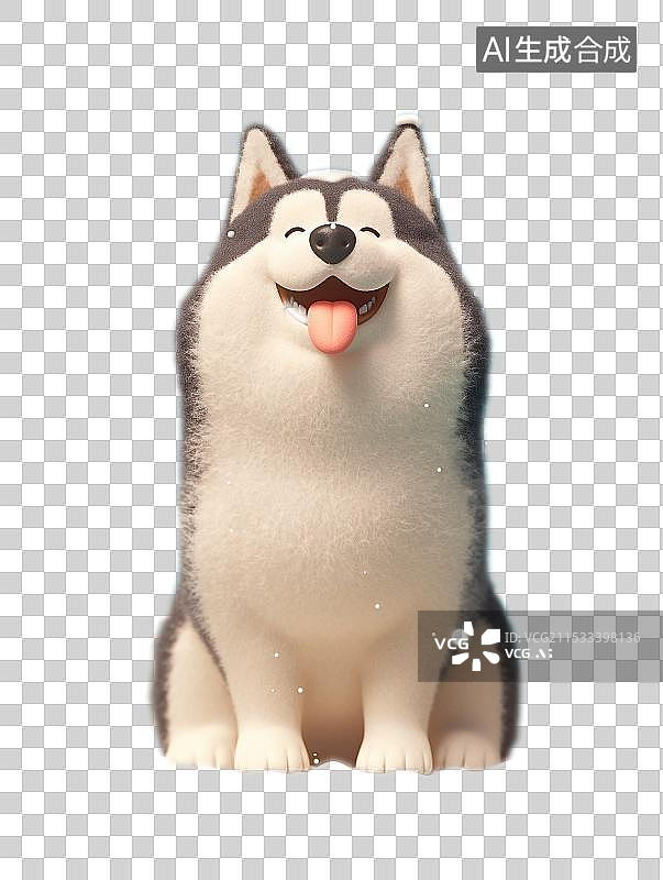 【AI数字艺术】毛毡风格 3D 阿拉斯加犬，于冬季雪地憨态可掬，厚毛防寒，孤身冰原，萌态尽显，犬吠声声添活力。图片素材