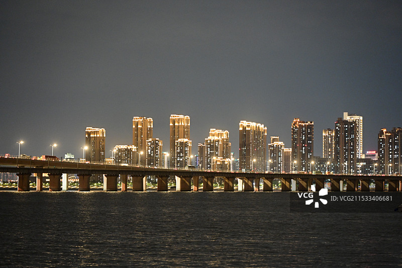 厦门湾区夜景图片素材