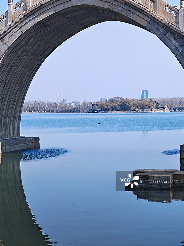颐和园玉带桥桥洞风景图片素材