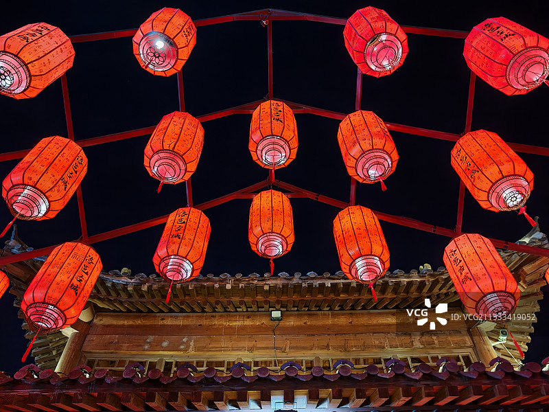 洛阳洛邑古城灯笼夜景图片素材