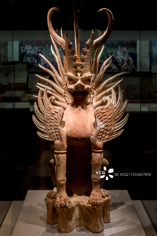 甘肃敦煌博物馆文物陶俑图片素材