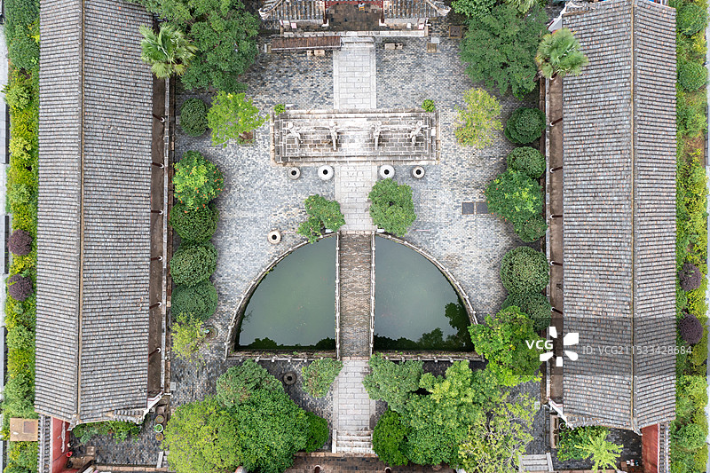 航拍安徽省安庆市桐城市文庙状元桥图片素材