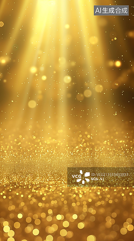 【AI数字艺术】闪亮的金色金粉质感抽象背景 竖版图片素材