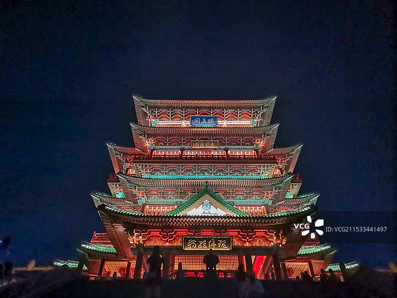 南昌滕王阁夜景图片素材