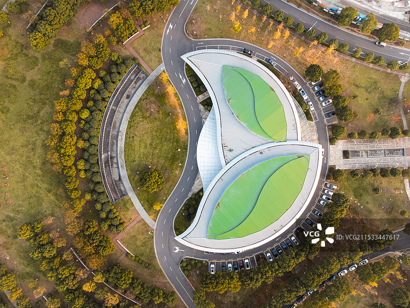 航拍视角下的江宁生命科技展览馆图片素材