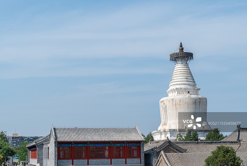航拍北京妙应寺白塔风光图片素材