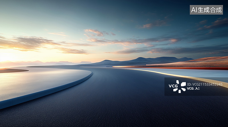 【AI数字艺术】公路汽车广告背景图图片素材