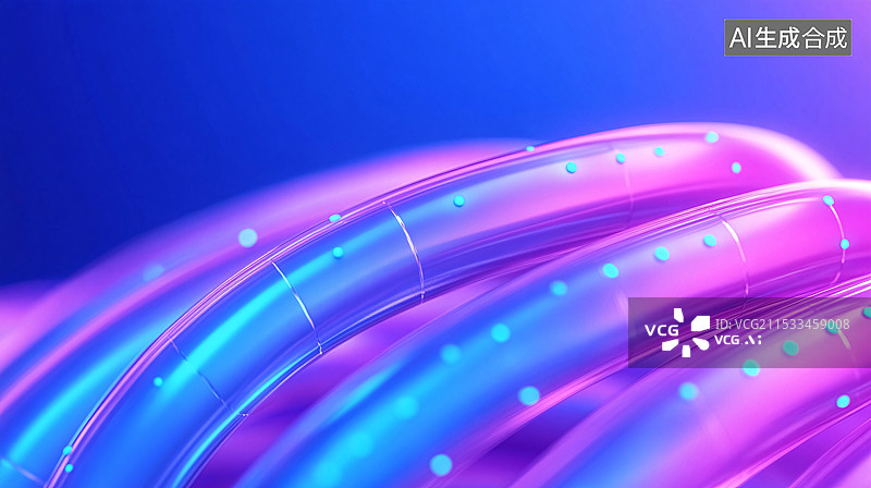 【AI数字艺术】蓝色科技抽象光子大数据网络创意图图片素材