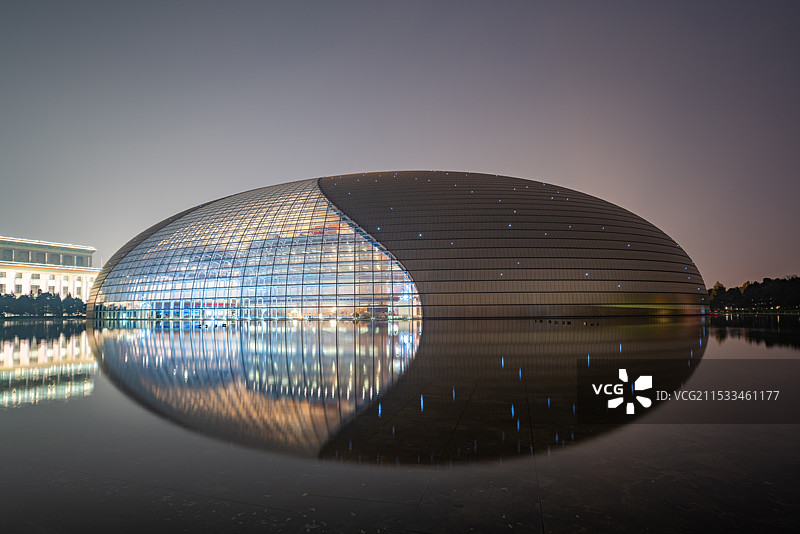 北京 国家大剧院夜景图片素材