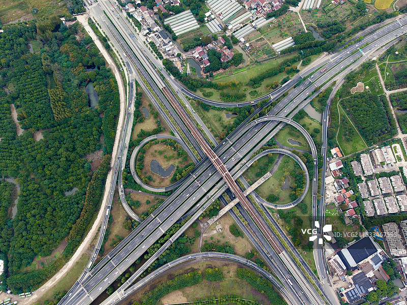 城市高架道路鸟瞰图图片素材