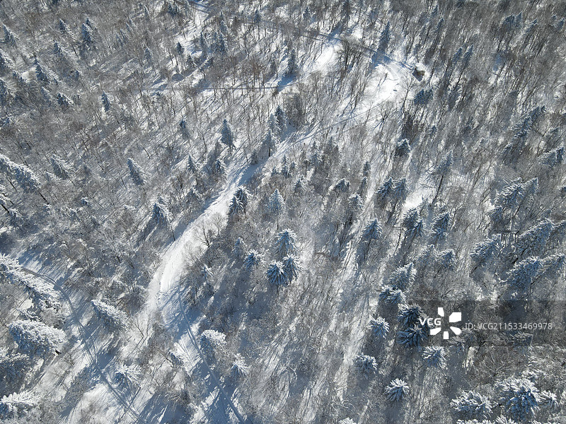 长白山 航拍雪景图片素材