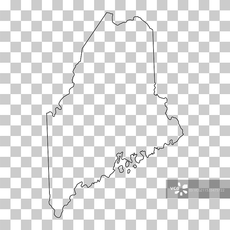 美国缅因州地图形状平面图图片素材