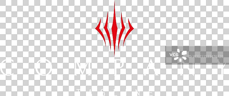 一个红色的标志，带有抽象图像的图片素材