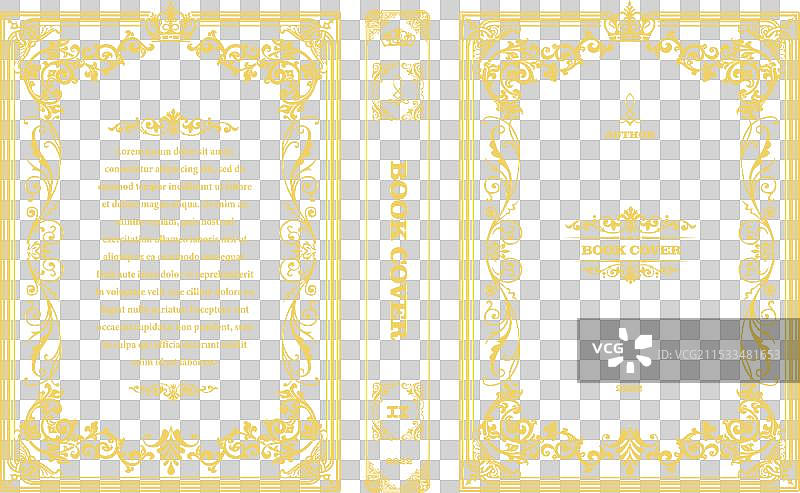 华丽的皮革书封面和古老的复古装饰图片素材