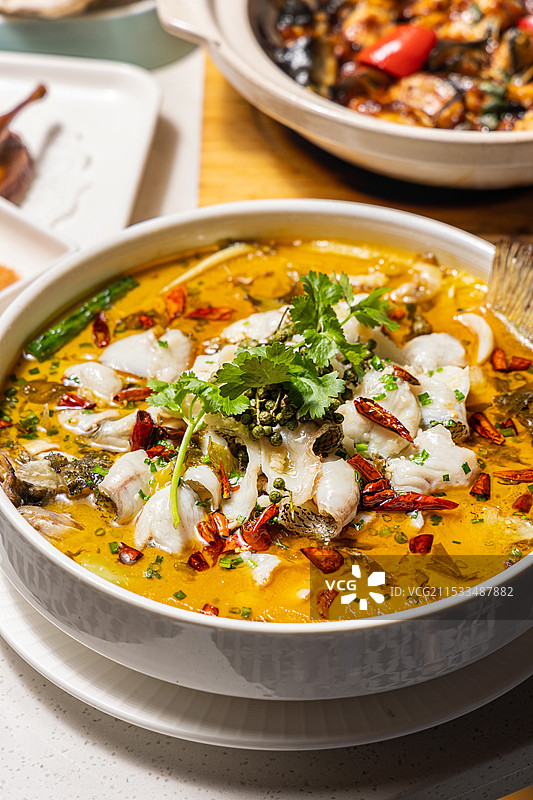 金汤酸菜鱼水煮鱼鲈鱼鲜美酸菜鱼图片素材