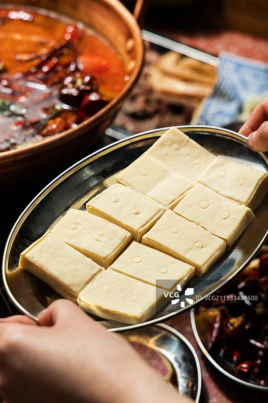 非物质文化遗产石屏包浆豆腐石屏豆腐火锅涮菜豆制品包浆豆腐图片素材