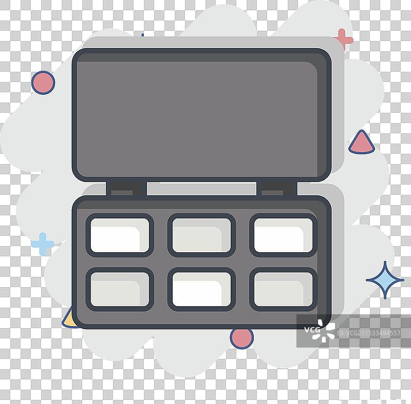 与时尚相关的化妆包图标，漫画风格图片素材