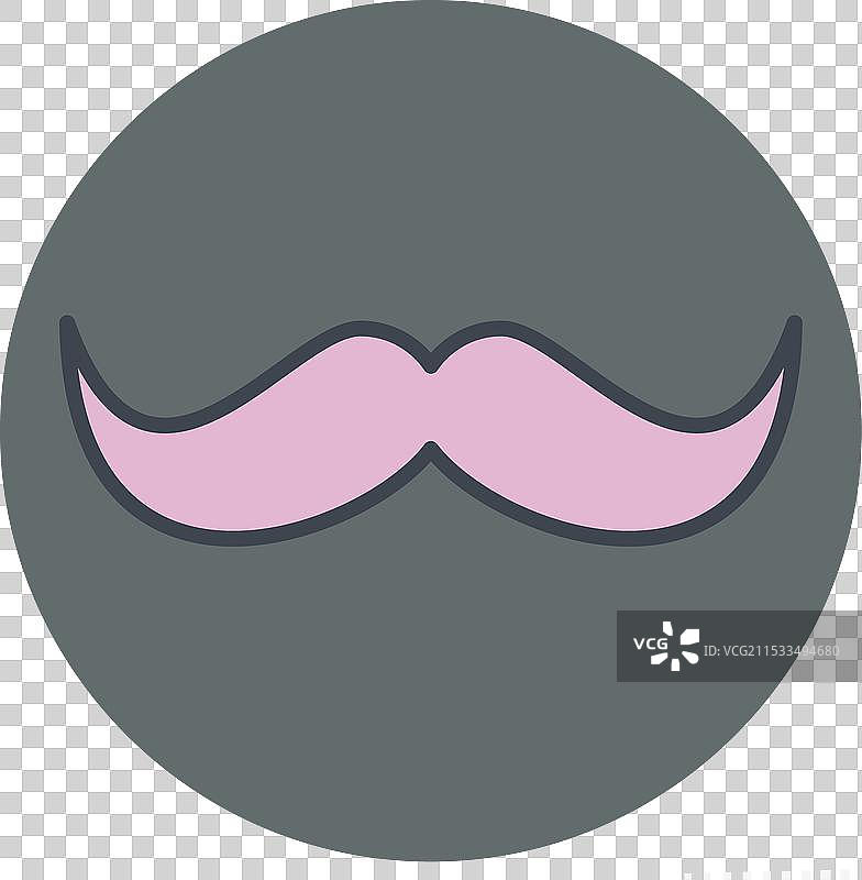 与时尚相关的胡须图标，颜色符号图片素材