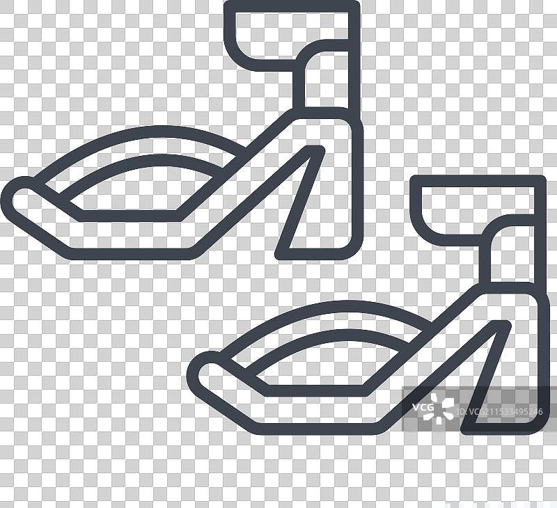 与时尚相关的图标凉鞋线条风格图片素材