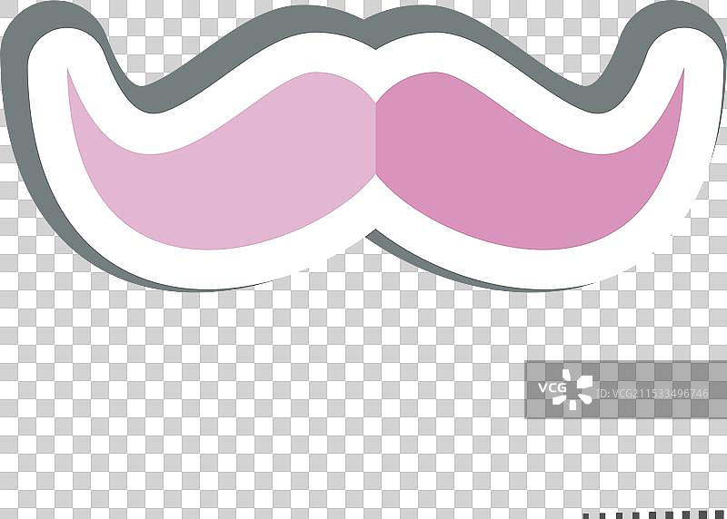 与时尚符号相关的简单胡须贴纸图片素材