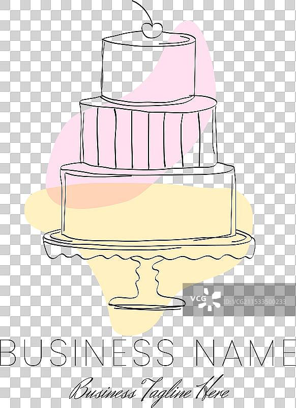 黄色和橙色的抽象蛋糕标志设计图片素材