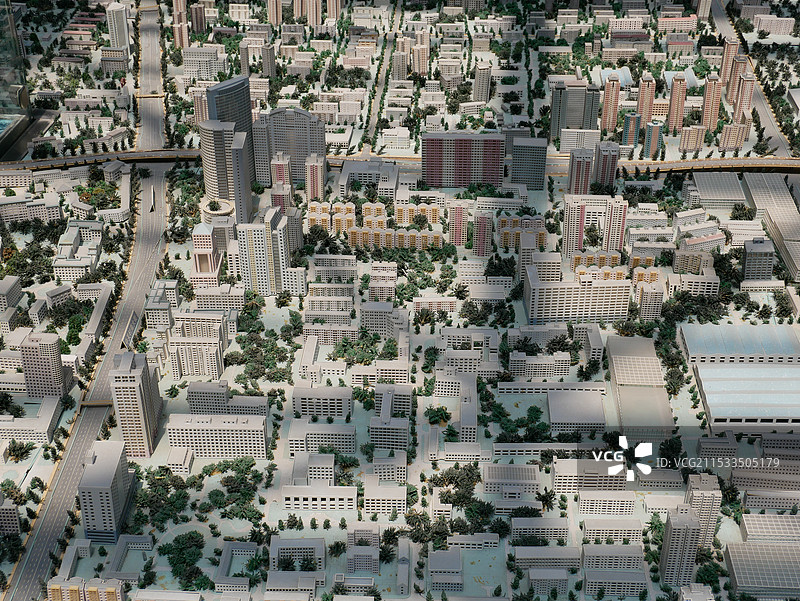 城市缩影：建筑与绿化的和谐共存图片素材