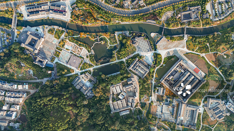 赣州龙南关西围航拍图片素材