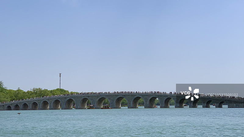 颐和园 昆明湖 十七孔桥图片素材