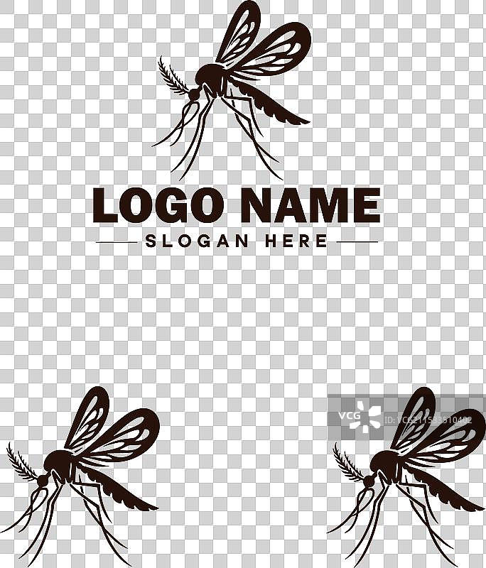 蚊子标志艺术图标，适用于商业用途图片素材