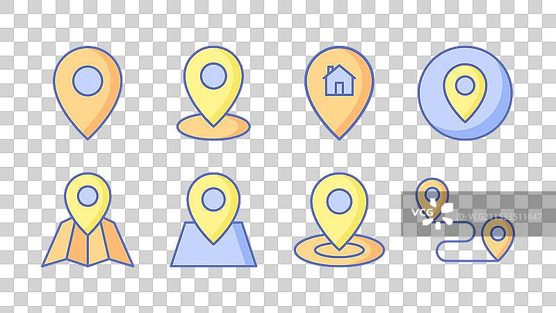 现代多彩的定位标记集合图片素材