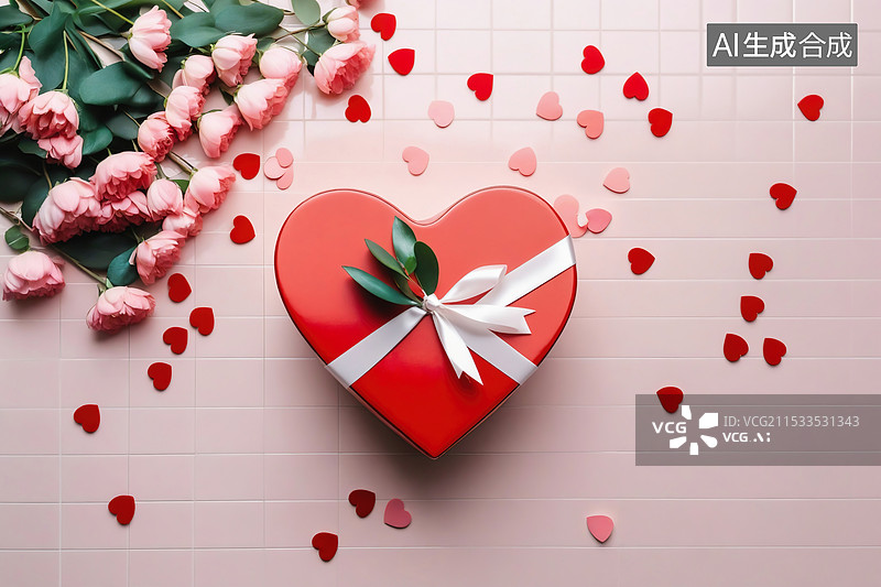 【AI数字艺术】爱心礼物图片素材