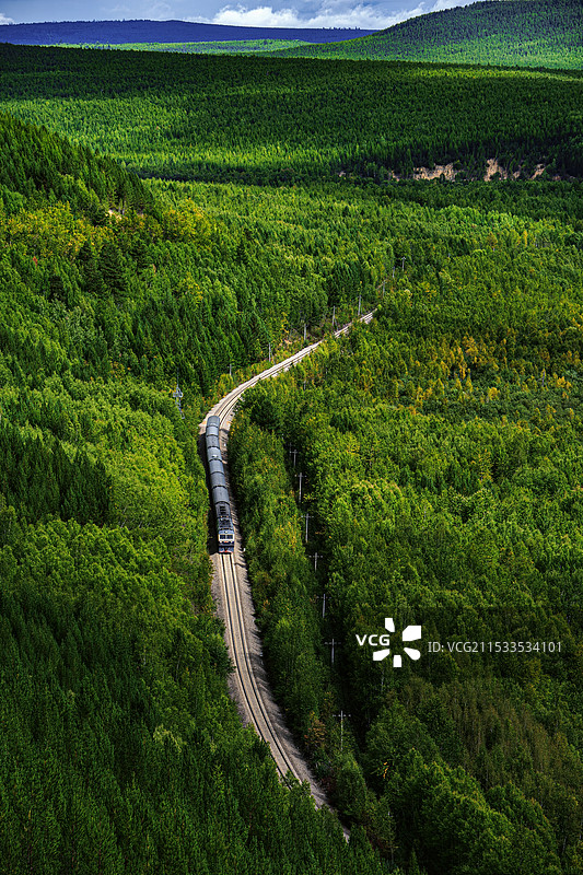 通往森林的火车图片素材