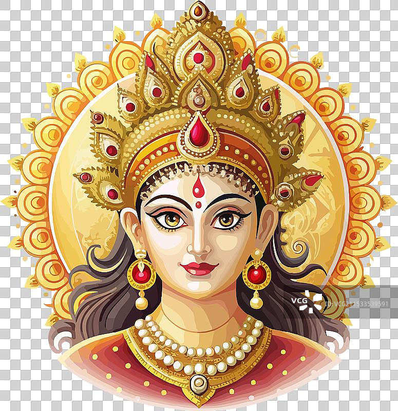 女神杜尔迦在舒博比乔亚节快乐图片素材