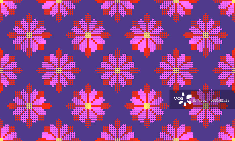 粉红色和红色花朵的像素设计图片素材