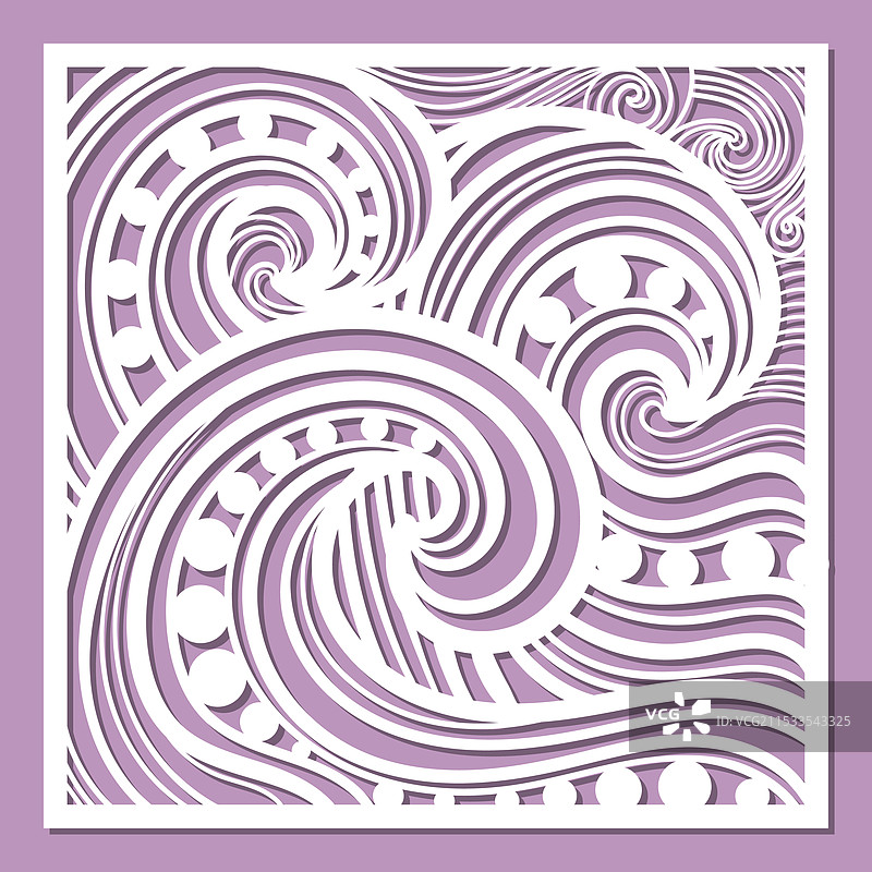 美丽的抽象波浪激光切割模板图片素材