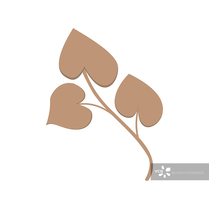 三片心形叶子的艺术风格设计图片素材