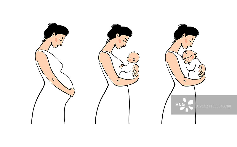 母亲节、怀孕与母亲身份图片素材