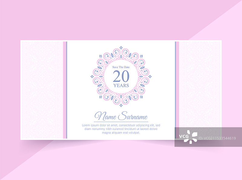 柔和抽象图案的生日邀请设计图片素材