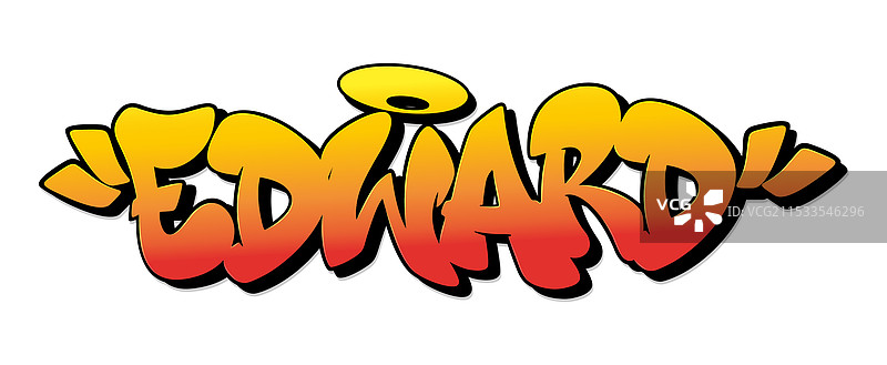 爱德华的涂鸦风格名字图片素材