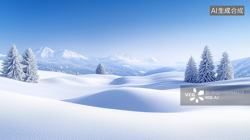 【AI数字艺术】自然风光冬季雪景图片素材