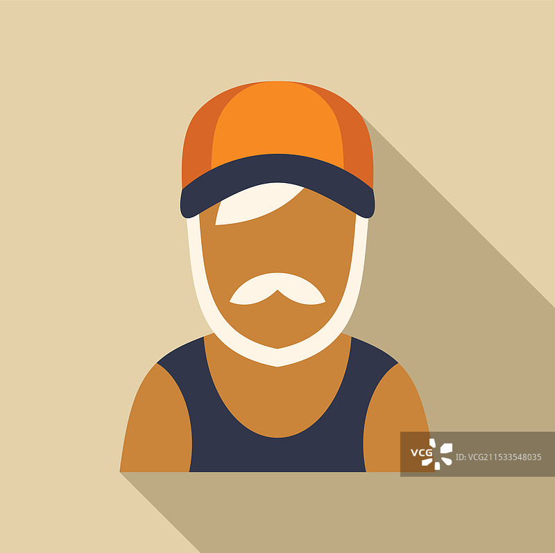 戴着橙色帽子和无袖衫的老年男子图片素材