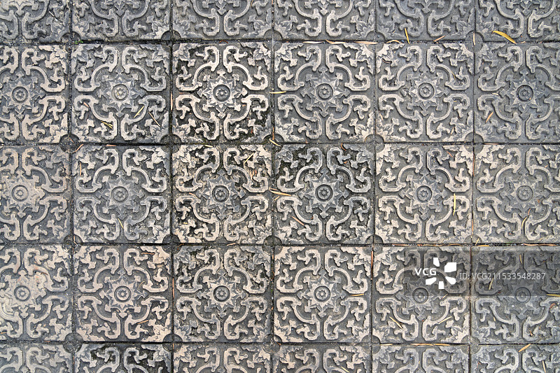 广东省东莞市可园博物馆的地砖图片素材