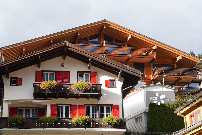 瑞士格林德瓦的房屋图片素材