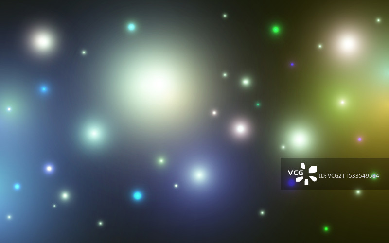 五光十色的霓虹散景与星光闪烁图片素材