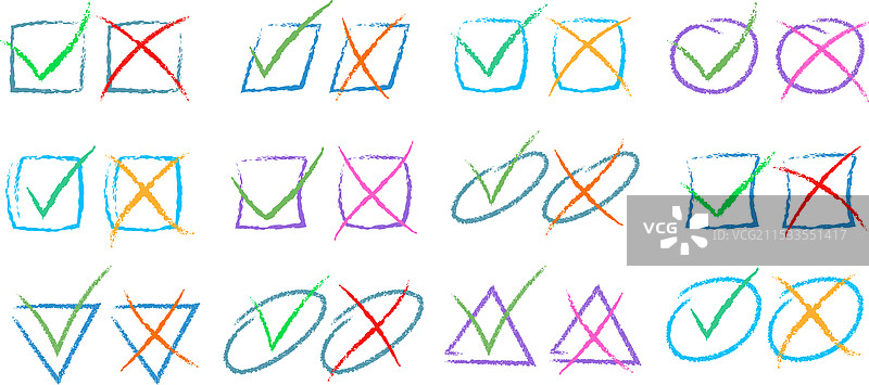 彩色铅笔、复选框、粉笔涂鸦图片素材